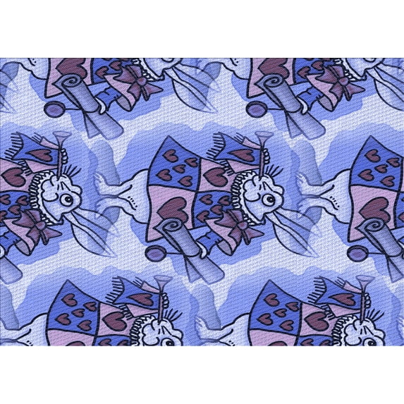 Ahgly Company Machine Washable Indoor Rectangle Transitional Deep Periwinkle Purple Area Rugs, 5' x 8'
