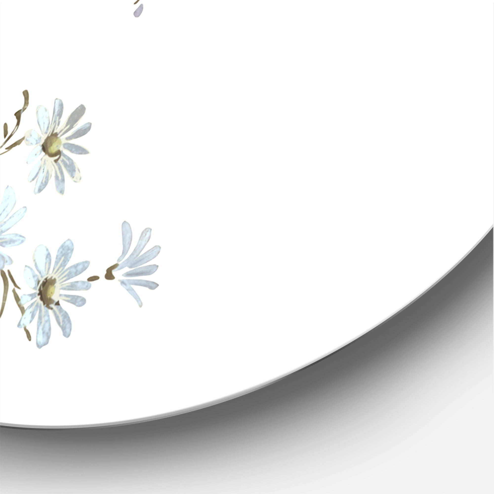 Designart 'Pink and Blue Wildflowers I' Traditional Circle Metal Wall Art 23x23 - Disc of 23