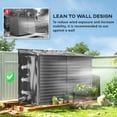 thumbnail image 4 of Outsunny 4.6' x 9' Metal Outdoor Storage Shed, Garden Utility Tool House with Double Lockable Doors for Backyard, Patio, Lawn, Garage, Dark Gray, 4 of 9