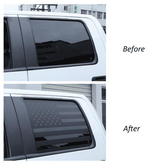 Zyutaosan 2Pcs Rear Window American Flag Decal Stickers For Ford F150 2009-2014 Accessories