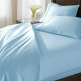 thumbnail image 2 of Bed Sheet 6 Piece, 100% Egyptian Cotton, 15" Deep Pocket, 600 Thread Count - Light Blue Solid, Twin XXL Size., 2 of 5