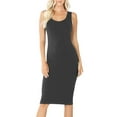 thumbnail image 4 of Womens Sleeveless Bodycon Tank Knee Length Midi Dress, 4 of 8