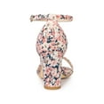 thumbnail image 2 of BLISSFUL STEP Women's Shoes Floral Printed Chunky Heel Ankle Strap Open Toe Block Heel Dress Sandals Blue pink Flower 7.5, 2 of 7