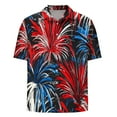 thumbnail image 4 of Memorial Day Shirts Mens 4th of July Shirt 4th of July Tshirts Shirts for Men Mens 4th of July Top Men's Casual Shirt Short Sleeve Vintage Bowling Shirt Summer Shirts Button Up Shirt, 4 of 5