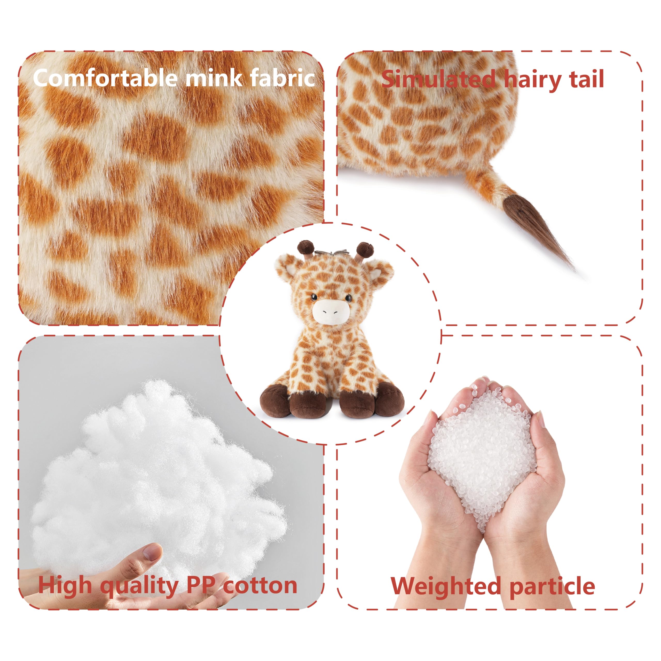 Niuniu Daddy Weighted Giraffe Stuffed Animal Giant 14" Giraffe Plush Toy Huggable Weighted Body Pillow Toy Gift for Kids & Adults Birthday Christmas