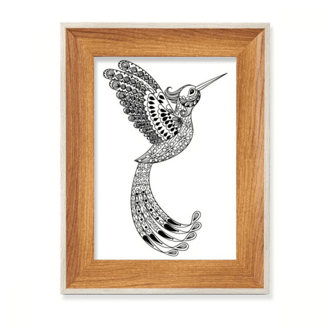 Bird Paint Running Long Feather Desktop Wooden Photo Frame Display Picture Art Painting Multiple Sets