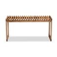 thumbnail image 2 of Baxton Studio Kaleb Rustic Mid-Century Modern Oak Brown Finished Wood Bench, 2 of 5