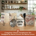 thumbnail image 7 of Bacon Grease Container with Strainer - With Food-Grade Silicone Spatula, 24oz Enamel Rustic Farmhouse Fat Container, Keeper, Recipes, Dishwasher Safe, 7 of 7