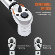 VEVOR Torque Wrench, 1/2 Drive Click Torque Wrench 10-150ft.lb/14-204n.m, Dual-Direction Adjustable Torque Wrench Set, Mechanical Dual Range Scales Torque Wrench Kit with Adapters Extension Rod