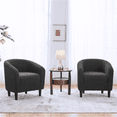 thumbnail image 3 of Yaheetech Upholstered Boucle Club Chair Accent Barrel Chair, Dark Gray, 3 of 8