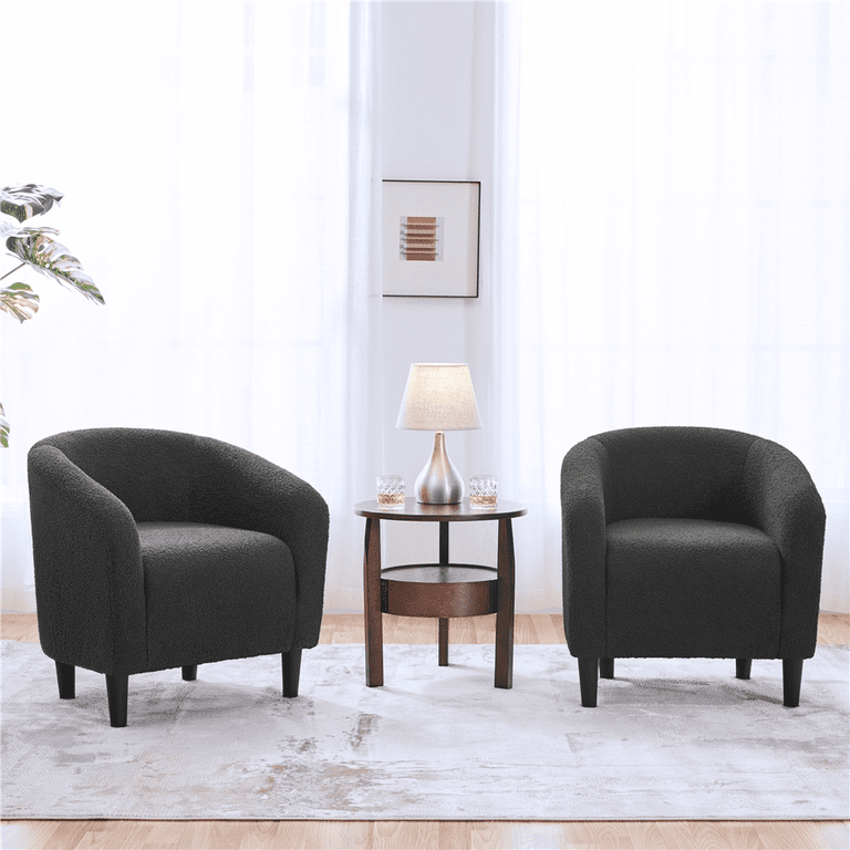 Renwick Upholstered Barrel Accent Chair, Dark Gray photo 7