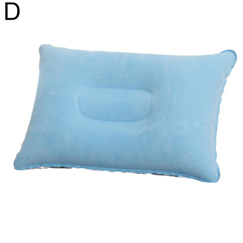 INFLATABLE CAMPING CUSHION PILLOW FLOCKED BLOW UP FOR TENT MAT PAD FESTIVAL 