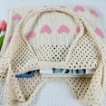 thumbnail image 5 of Yucurem Women Crochet Tote Handbag Heart Pattern Ladies Daily Handbag (Apricot Pink) Fashion shoulder bag (A), 5 of 8