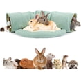 thumbnail image 1 of HAHDAXIA Bunny Tunnel Bed, 2-in-1 Collapsible Rabbit Tunnel Tubes Toys with Removable Mat Bunny Hideout for Cats Kittens Rabbits Bunny Guinea Pigs Kitty Green C0239-GREEN-FBA, 1 of 7