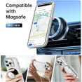 thumbnail image 2 of Magnetic for iPhone 15 Pro Case with Screen Protector, Built-in Metal Camera Kickstand,[Compatible with Magsafe] [Wireless Charging] Matte Protective Phone Cover for Men, Women, Girls - Clear, 2 of 14