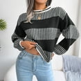 thumbnail image 2 of Vedolay Womens Long Sleeve Tops Womens 2023 Fall Casual Long Sleeve V Neck Ribbed Knit Pullover Sweater,Black S, 2 of 5