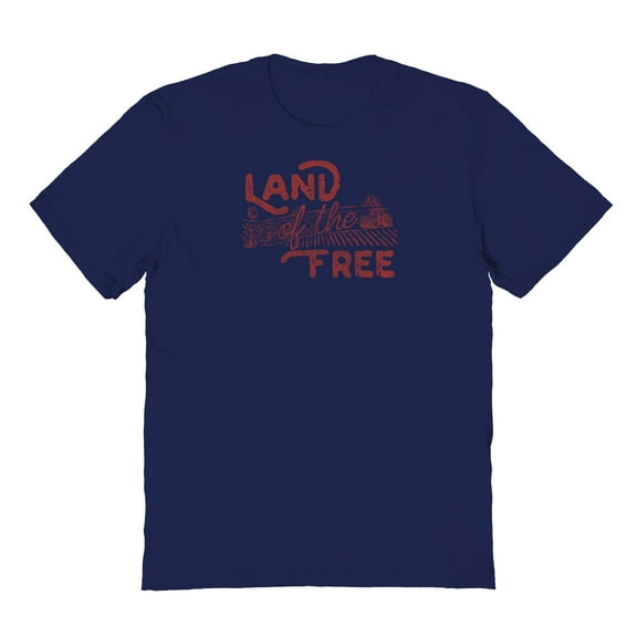 Americana Land Of The Free Graphic Navy Men's Cotton T-Shirt