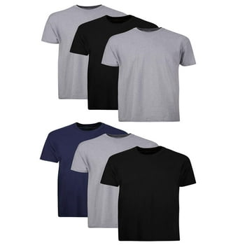 Hanes Men's Value Pack Assorted Crew T-Shirt Undershirts, 6 Pack