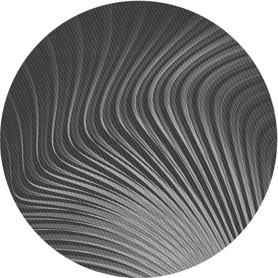 Ahgly Company Indoor Round Patterned Gray Area Rugs, 6' Round