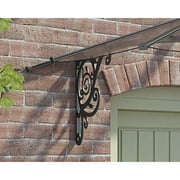 Palram - Canopia Lily Victorian Acrylic Door Awning, 6 W x 4 D x 2 H, Black