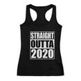 thumbnail image 1 of Tstars Womens Straight Outta 2020 Quarantine Happy New Year Racerback Birthday Tank Top, 1 of 5