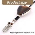 thumbnail image 5 of Aellinatey Western Cowboy Vintage Bolo Tie Leather Rope Triangular Stone Pendant Necktie, 5 of 21