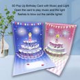 thumbnail image 4 of 3D Pop Up Birthday Card Music LED Light Cake Firework Greeting Card Women Men Kids DIY Gift Birthday Celebration, 4 of 7