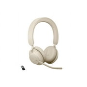 Jabra Evolve2 65 UC Stereo - Headset - on-ear - Bluetooth - wireless - USB-A - noise isolating - beige