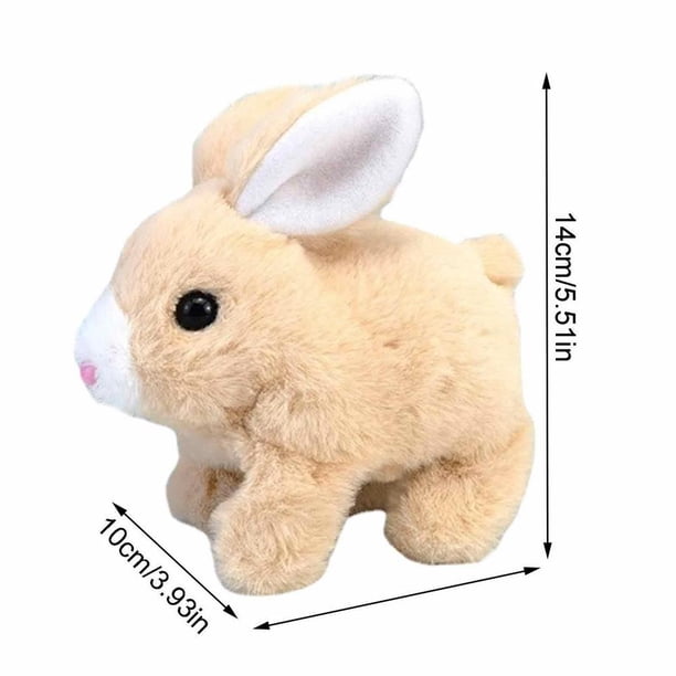 Linda mascota eléctrica de pelo largo de simulación, puede caminar y hablar, conejito de peluche de Pascua, interactivo juguete educativo para niños, regalos Fivean unisex