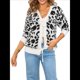 thumbnail image 3 of Cárdigan de Punto con Estampado de Leopardo y Lazo para Mujer, Larga, Cuello Redondo, Abertura Frontal, Informal, Holgado, para Exteriores. L, 3 of 10