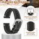 thumbnail image 4 of Correas de reloj de cuero Uxcell, correa de reloj de liberación rápida de 19 mm de ancho, banda de muñeca de reemplazo de cuero de vaca con hebilla plateada para hombres y mujeres, negra, 4 of 7