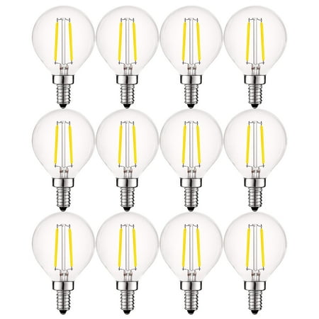 

Luxrite G16.5 Edison Dimmable E12 LED Globe Light Bulbs 4W=40W 5000K Bright White 400 Lumens 12-Pack