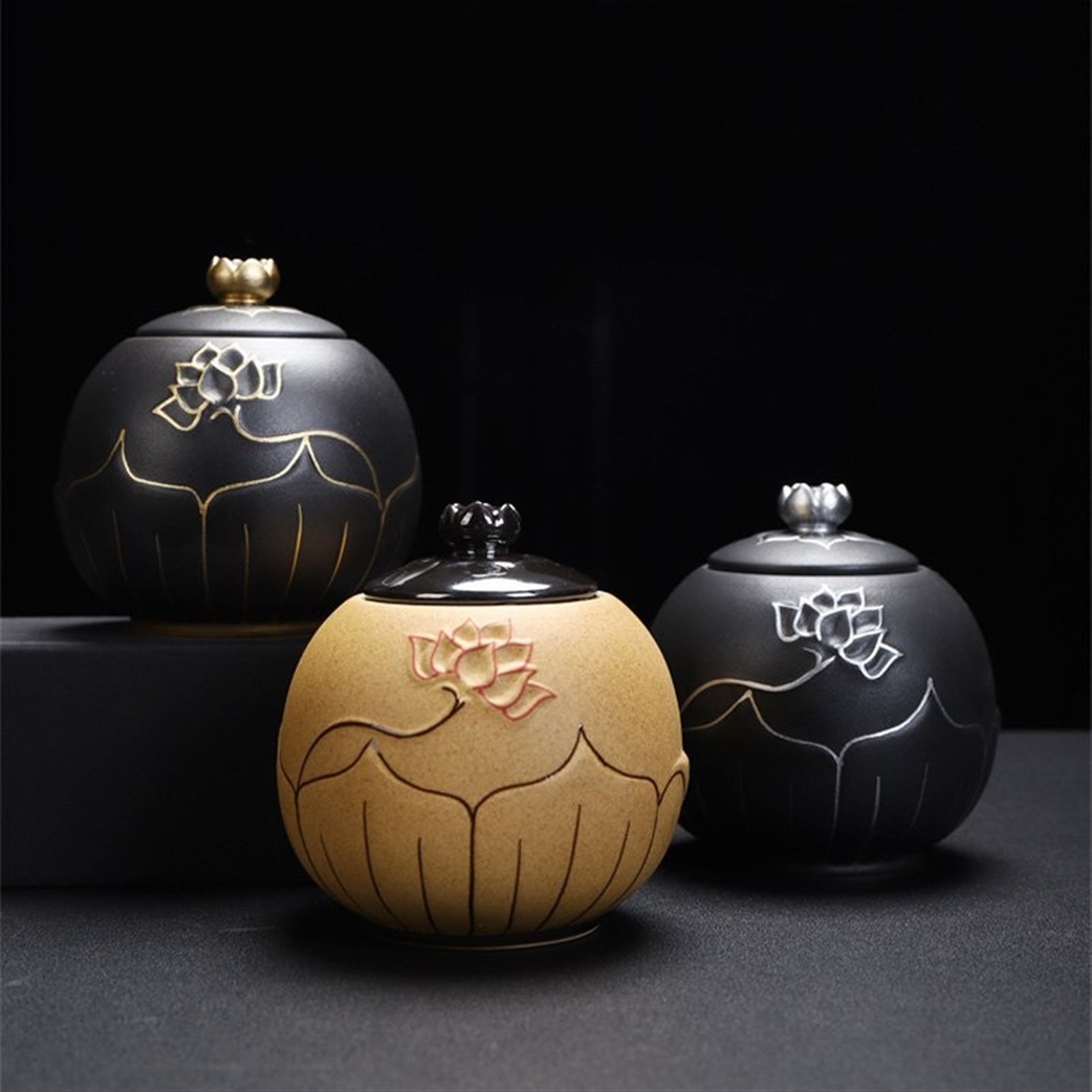 Black Urns For Ceramics Ashes Sealed Cremation Funeral Keepsake Human Pet Memorial Burial Ash Urn