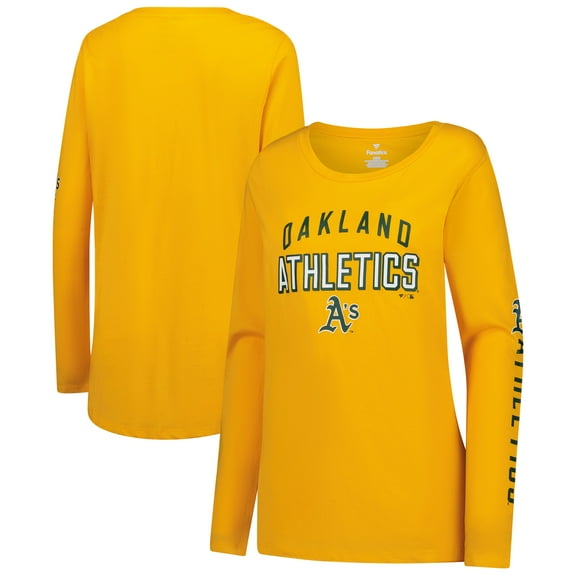 Women's Fanatics Gold Oakland Athletics Team Long Sleeve T-Shirt