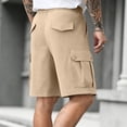 thumbnail image 6 of TKKCS Mens Relaxed Fit Cargo Shorts- Breathable Drawstring Casual Outdoor Lightweight Elastic Wasit Hiking Shorts With Multi Pockets Khaki Size XL, 6 of 7