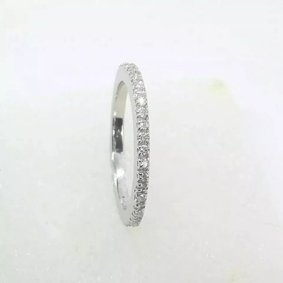 2Ct Round Cut Lab-Created Women's Eternity Diamond Ring Band 14K White Gold Plated