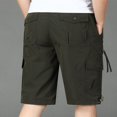 thumbnail image 4 of JIUKE Mens Cargo Shorts Summer Casual Lightweight Solid Color Elastic High Waisted Straight Leg Work Shorts, 4 of 9