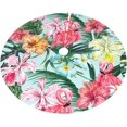 thumbnail image 2 of Tropical Flamingo Flower Palm Tree Leaf Botanical 36 Inch Christmas Tree Skirt Carpet Mat Funny Party Decor Supplies for Xmas Halloween Decorations Occasion Ornament, 2 of 6