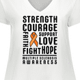 thumbnail image 4 of Inktastic Multiple Sclerosis Awareness Strength Courage and Support Women's Plus Size V-Neck T-Shirt, 4 of 5