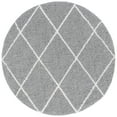 thumbnail image 3 of Bliss Rugs Shag Contemporary Diamond Round Rug for Living Room, Dining Room | Silver, 5'3''Round, 3 of 5
