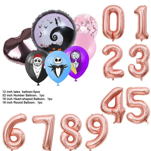 The Nightmare Before Christmas Halloween Theme Birthday Party Decoration Latex Digital Balloon Set Baby Shower Kid Boy Girl Gift R Number 4