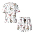 thumbnail image 5 of "Wukai Funny Chicken Women's Pajama Set - Short-Sleeve Top and Shorts with Elastic Waistband and Pockets for Loungewear, Yoga, and Casual Wear-Small, 5 of 8