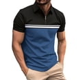 thumbnail image 2 of COSFO Mesh Men's Polo Shirts Striped Casual Short Sleeve Shirt Pullover Loose Fit Golf Collared Moisture Wicking Tops, 2 of 7