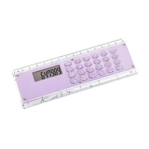 Thin 15cm Double Measurement Scale Ruler With Electronic Calculator Thin Profile Educational Tool