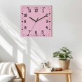 thumbnail image 3 of Pink Wooden Wall Clock Silent Non Ticking, Farmhouse Burlap Solid Pink Color Modern Linen Texture Square Wall Clocks Battery Operated, Decor Clock for Home Office, Living Room, Kitchen, 10 Inch, 3 of 9