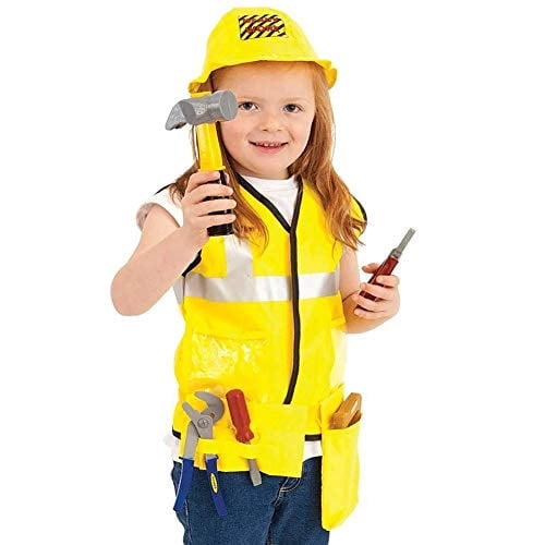 Construction Worker Costume for Boys Kids Role Play Dress up Set