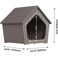 thumbnail image 3 of YOSADIER Dog House Indoor Outdoor Durable Resin Material Houses for Dogs Outside Weatherproof Cozy Small Dog Houses Pet Shelter for Patio, Porch, Living Room-Brown, 3 of 7