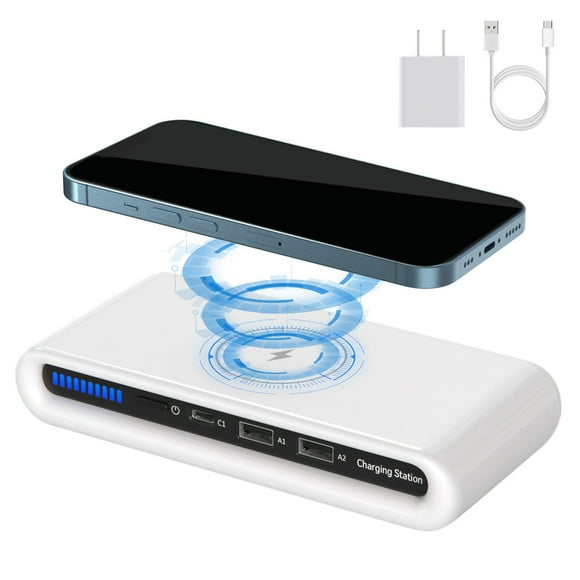 TopLLC USB Multi-port Wireless Charger Multi-function Wireless Charging 15W Fast Charging USB Charging Station Charging Station