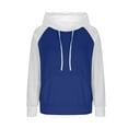 thumbnail image 5 of Mlzmgr Hoodies for Women Pullover Drawstirng Regular Fitted Sweatshirts Color Blocked Casual Sports Shirts, 5 of 7