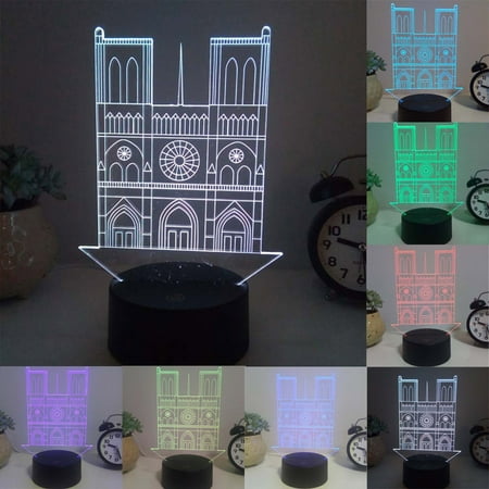 

Tiezhimi Night Light de Paris Table Desk Lamp 7 Colors 3D Optical Lights